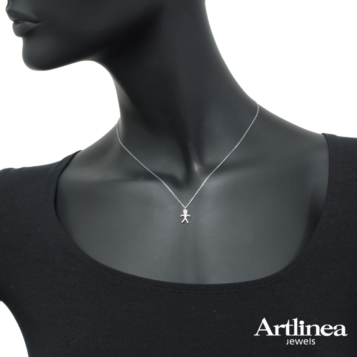 Colier Artlinea  din aur alb cu diamante