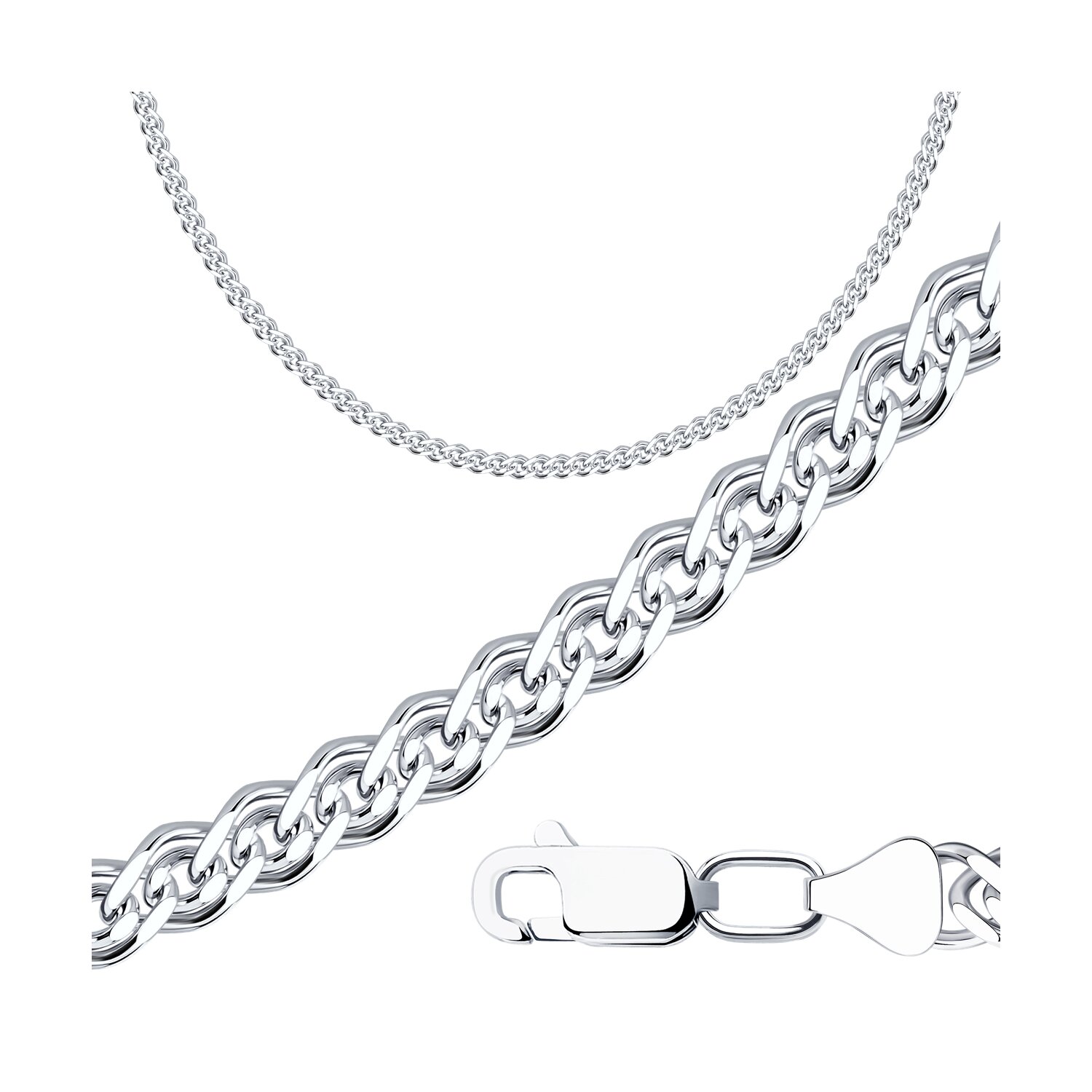 Lanț Sokolov pentru bărbați din argint