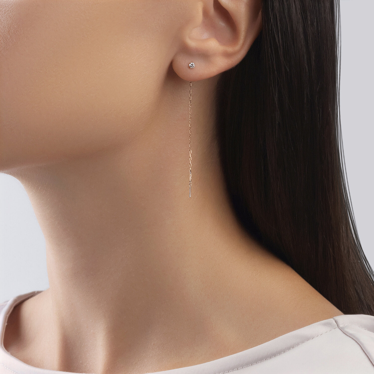 Cercei Sokolov din aur cu zirconii