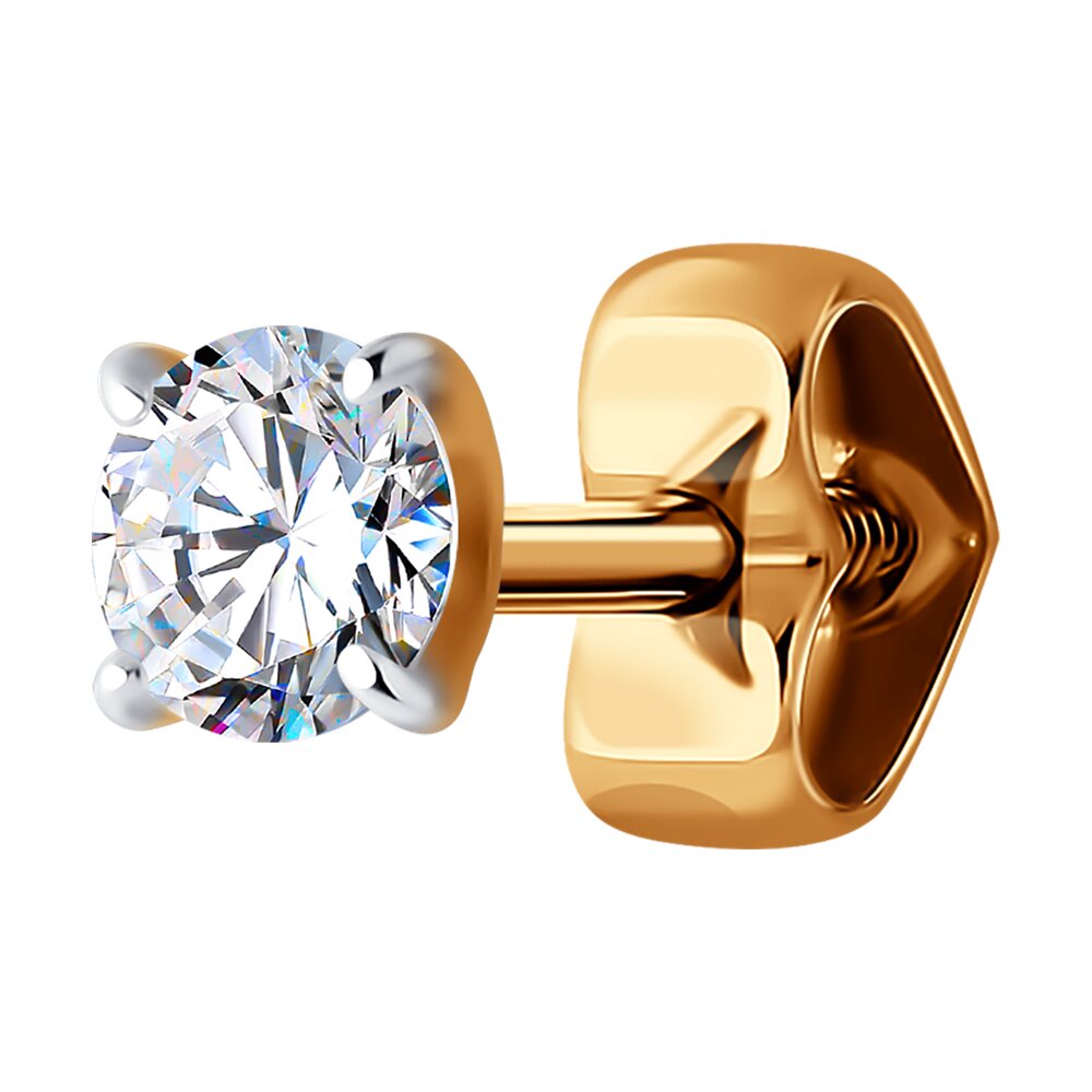 Cercel Sokolov de aur cu zirconiu