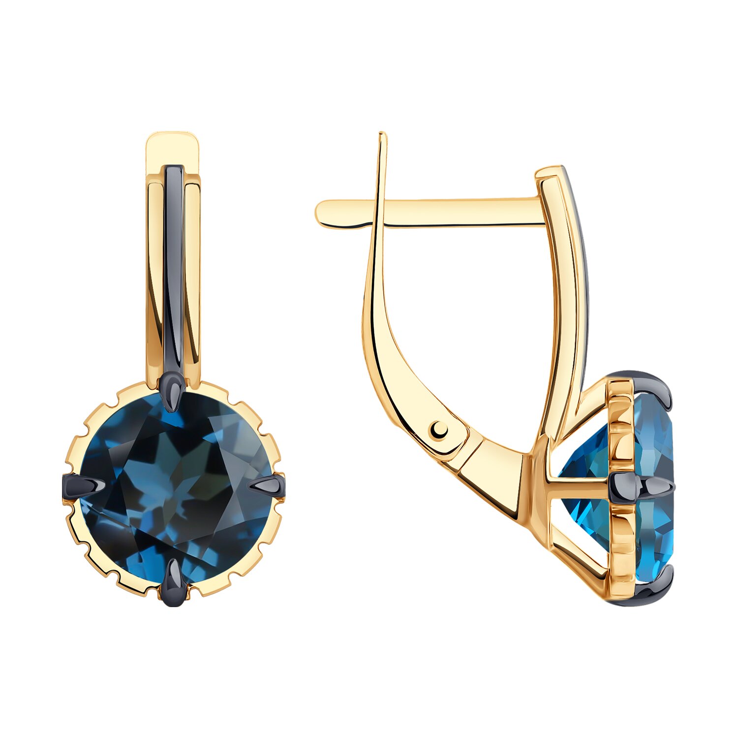 Cercei Sokolov din aur cu topaze