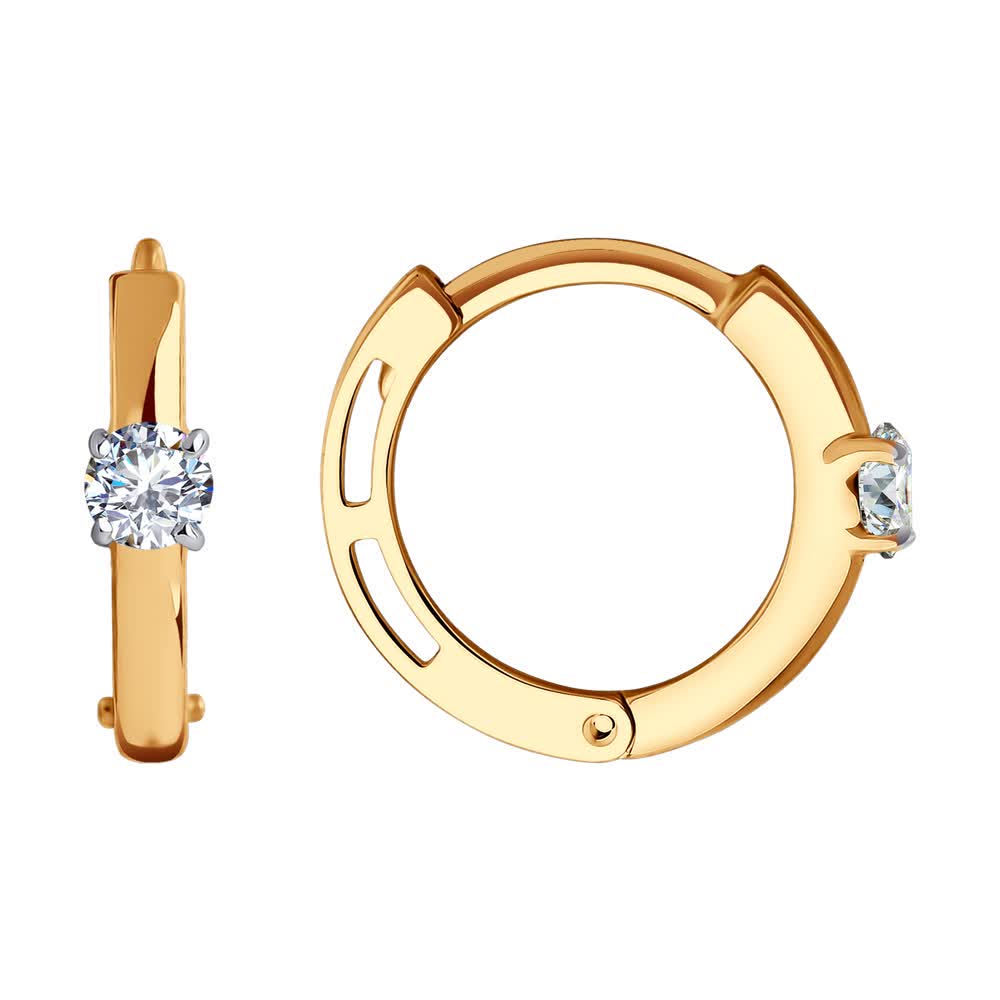 Cercei Sokolov din aur cu zirconii