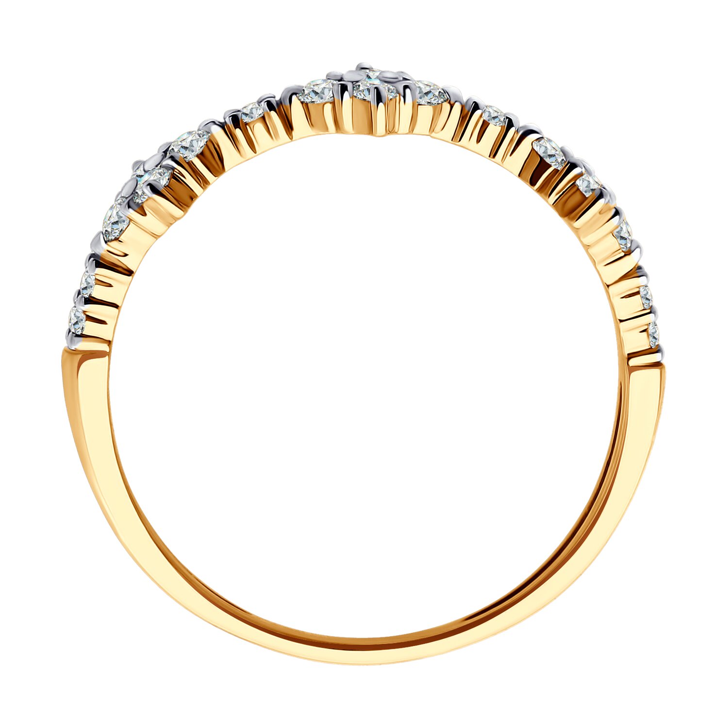 Inel Sokolov din aur cu zirconii