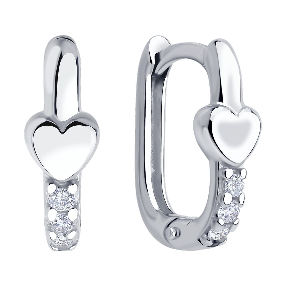 Cercei Sokolov din argint cu zirconii