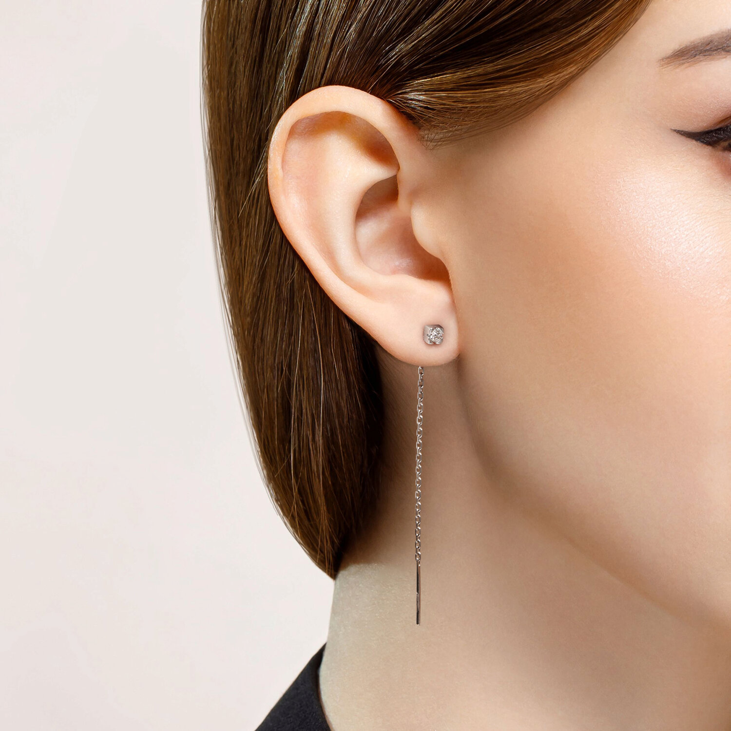 Cercei Sokolov din argint cu zirconii