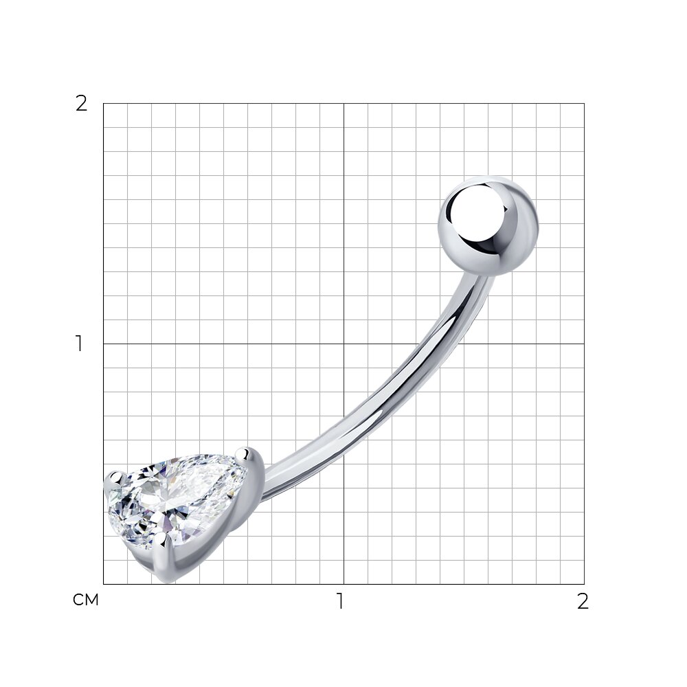 Piercing Sokolov din argint cu zirconiu