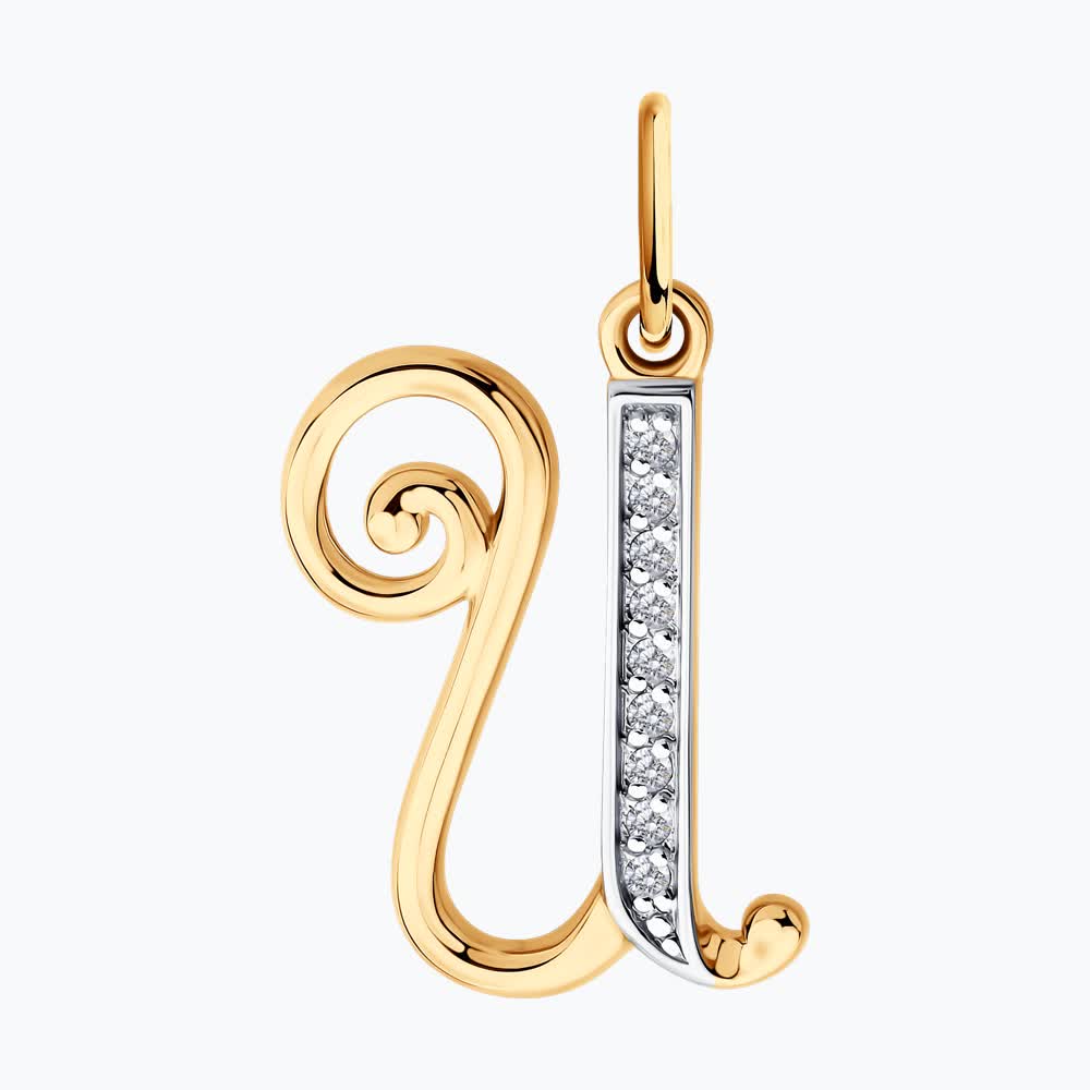 Pandantiv Sokolov din aur cu zirconii