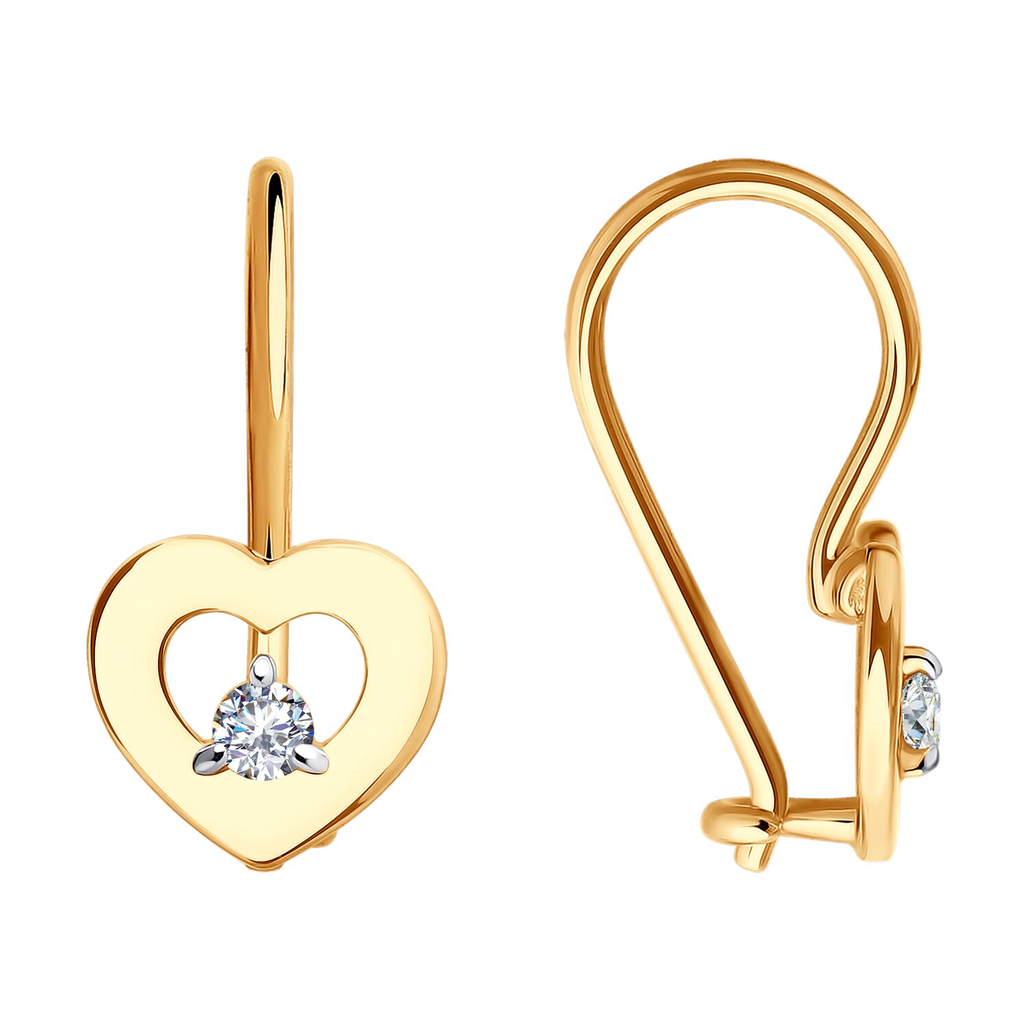 Cercei Sokolov din aur cu zirconii