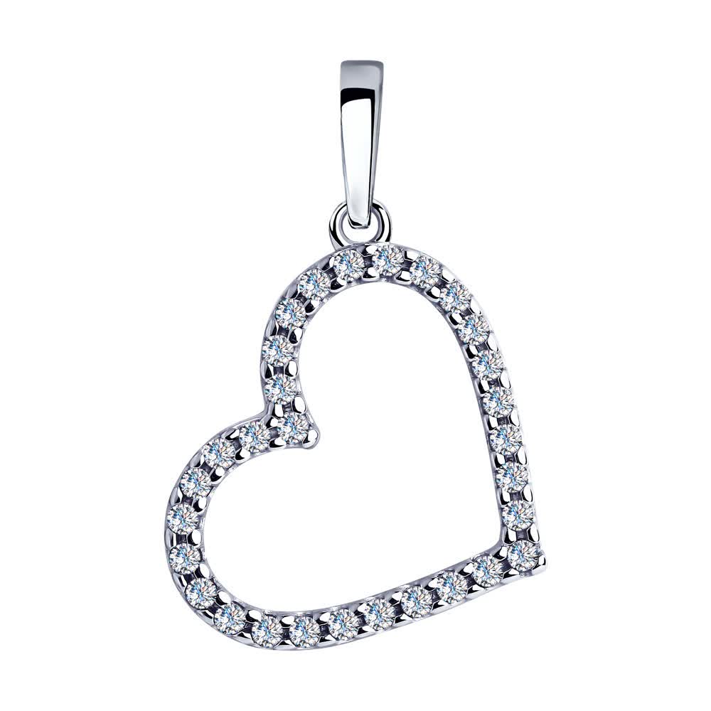 Pandantiv Sokolov din argint cu zirconii