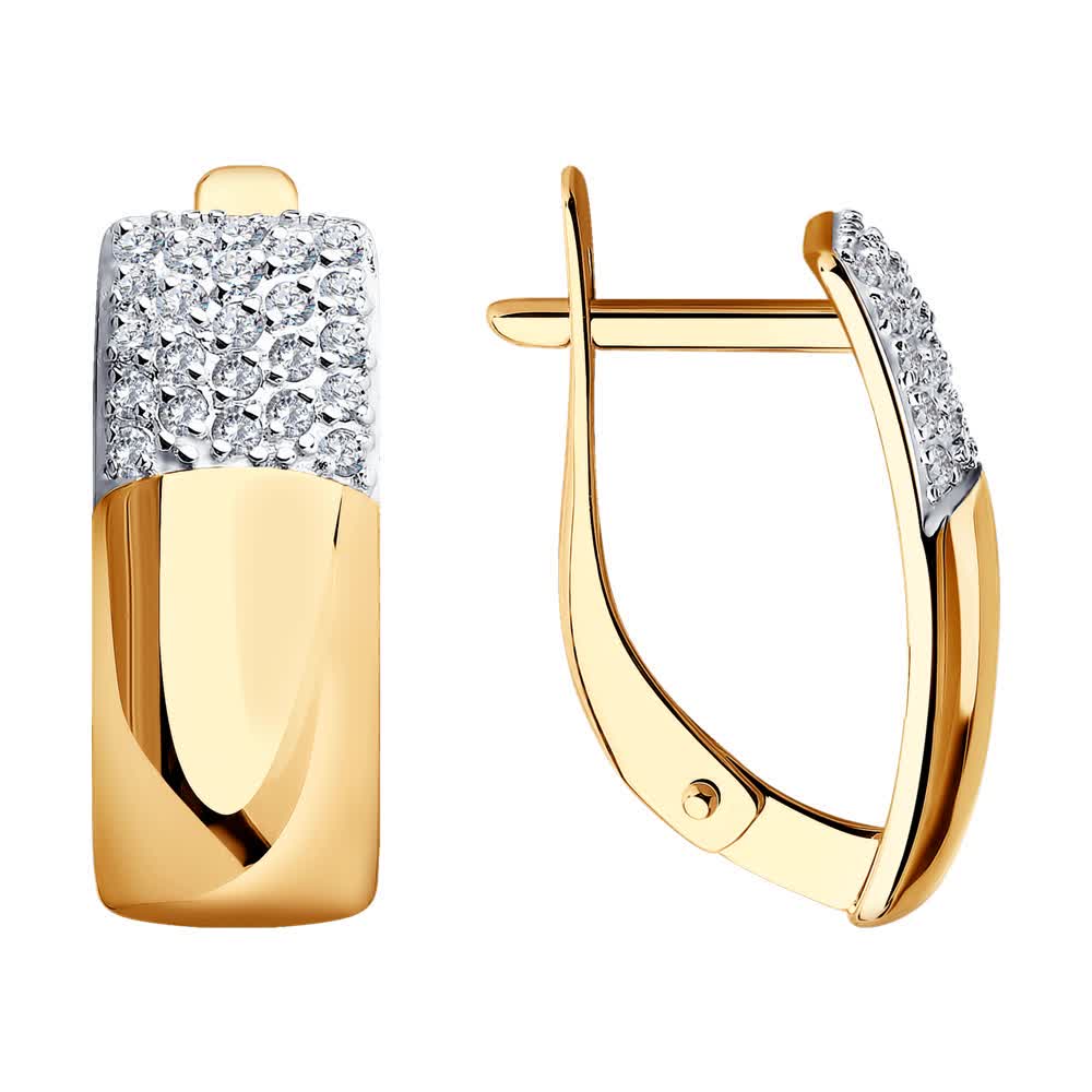 Cercei Sokolov din aur cu zirconii