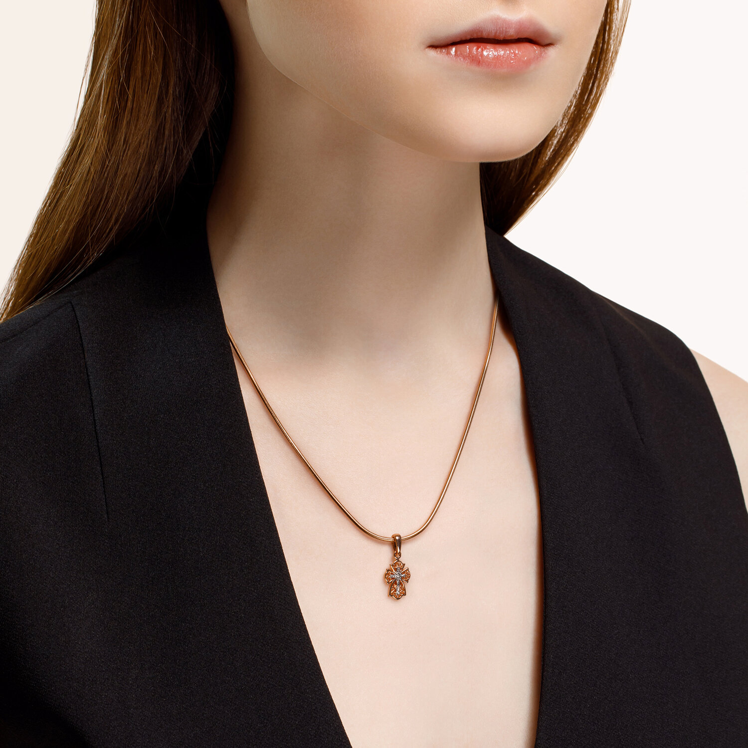 Cruce Sokolov din argint placat cu aur