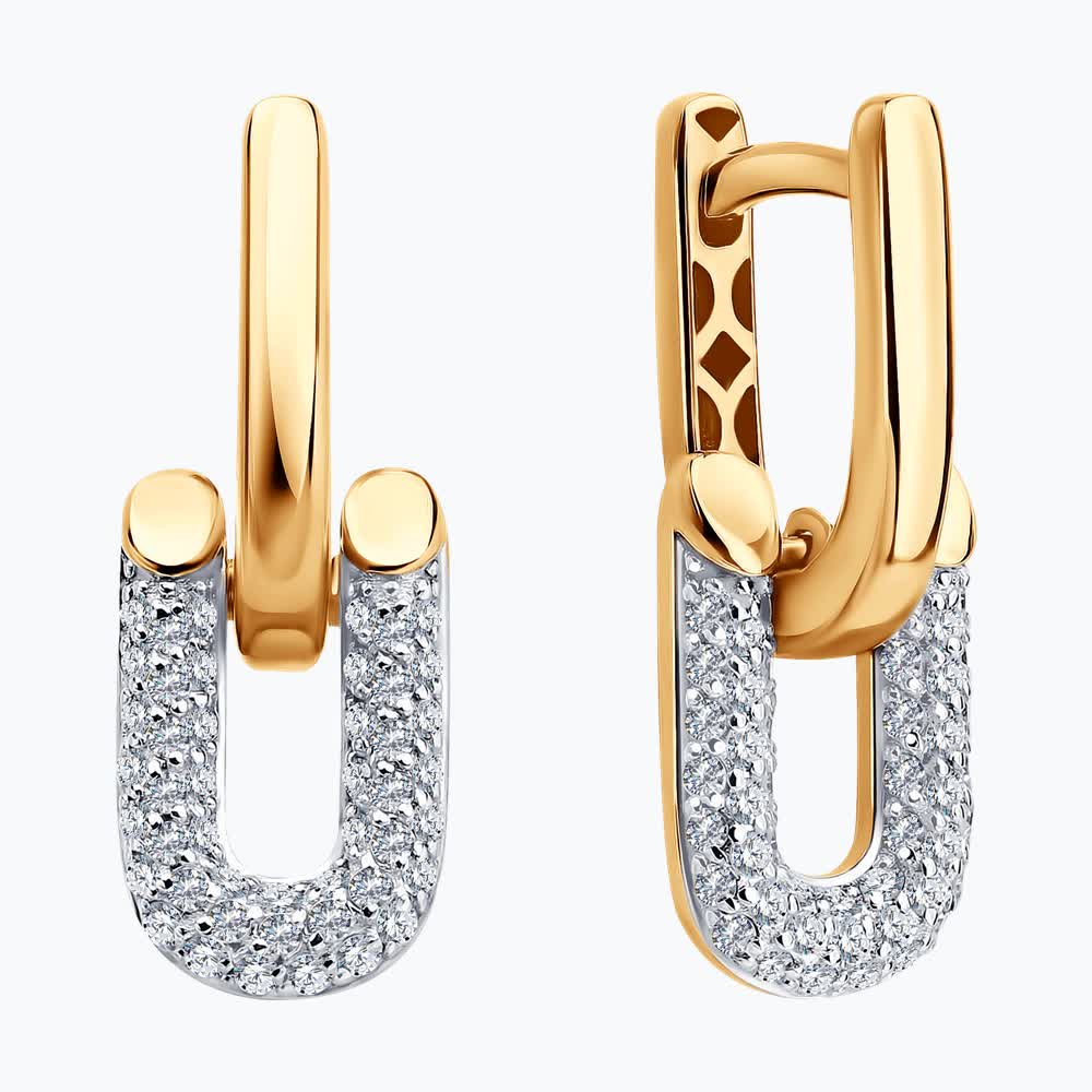 Cercei Sokolov din aur cu diamante