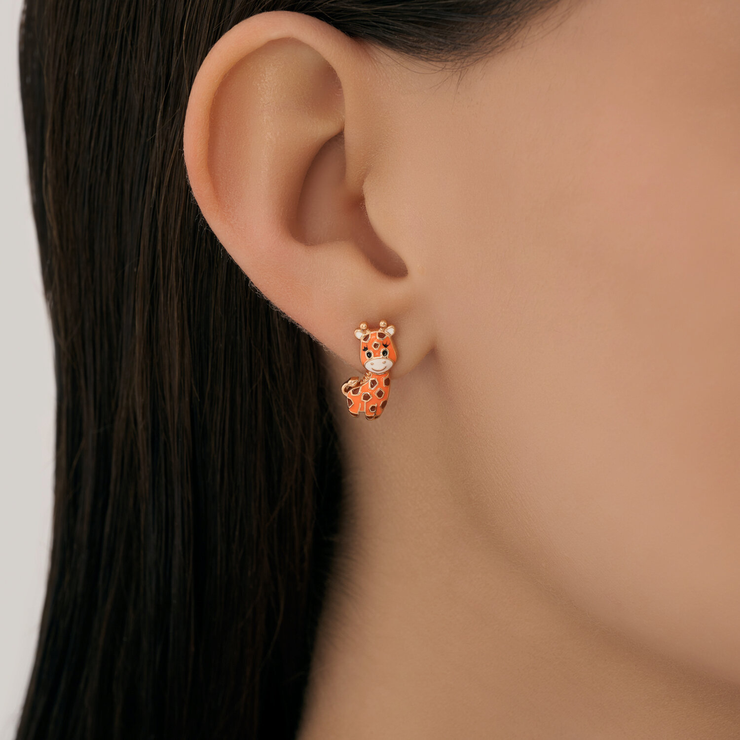 Cercei Sokolov din argint placat cu aur si emal - image 3