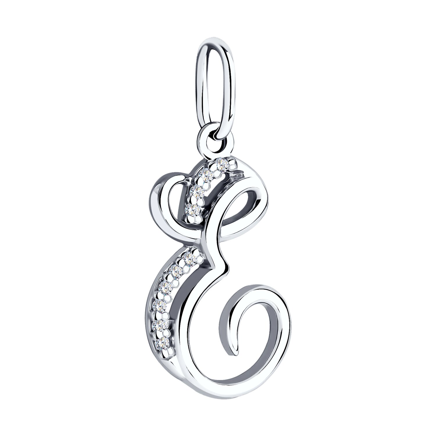 Pandantiv Sokolov din argint cu zirconii