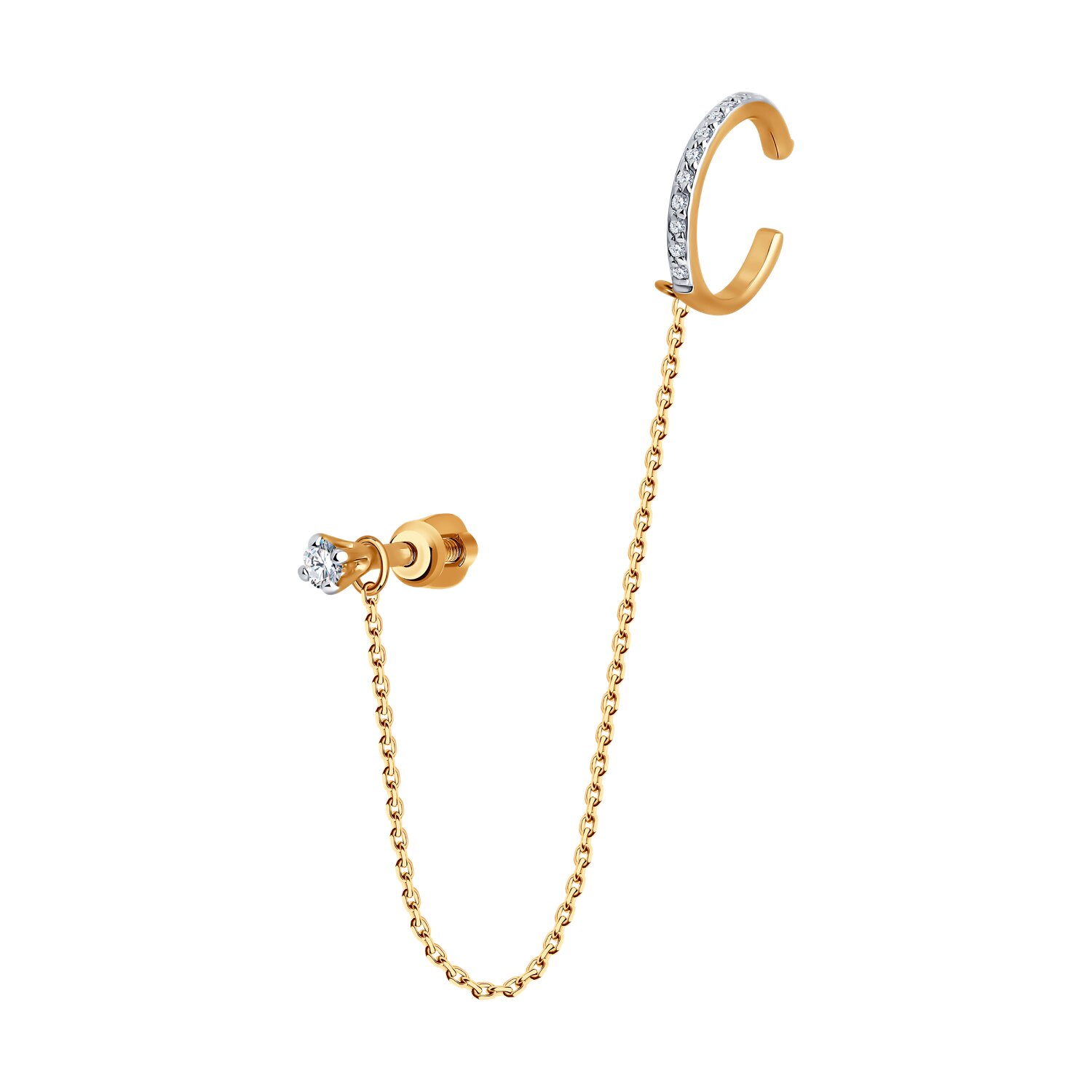 Cercel Sokolov din aur cu diamante