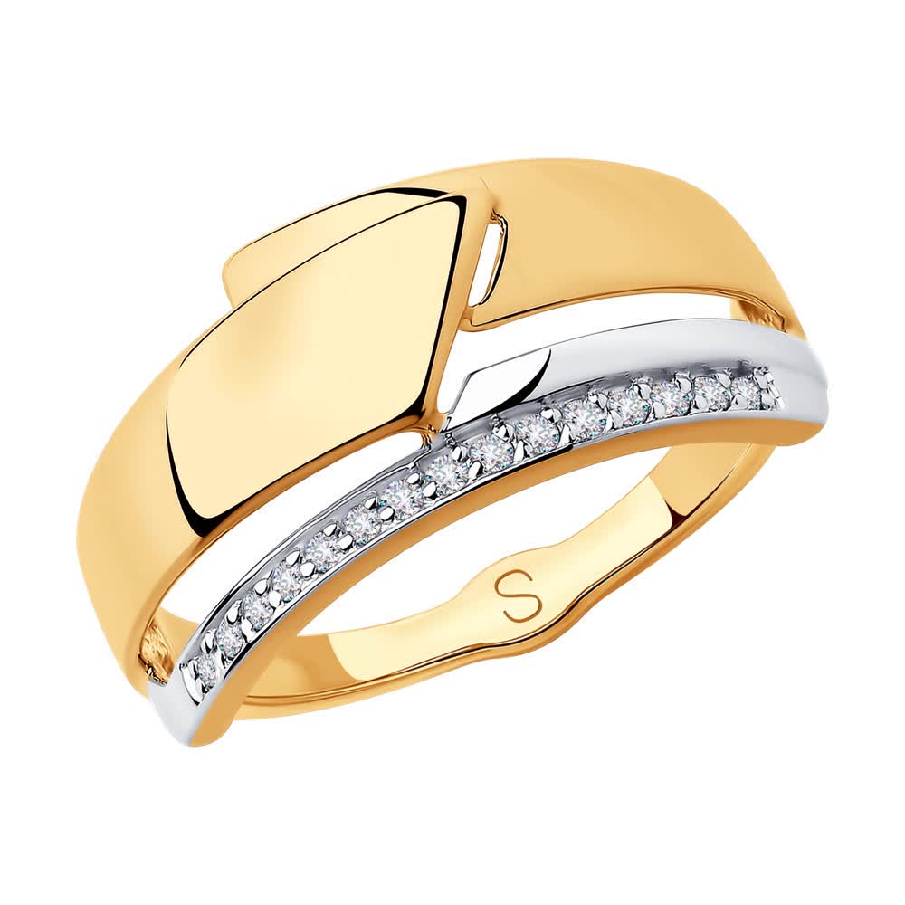 Inel Sokolov din aur cu zirconii