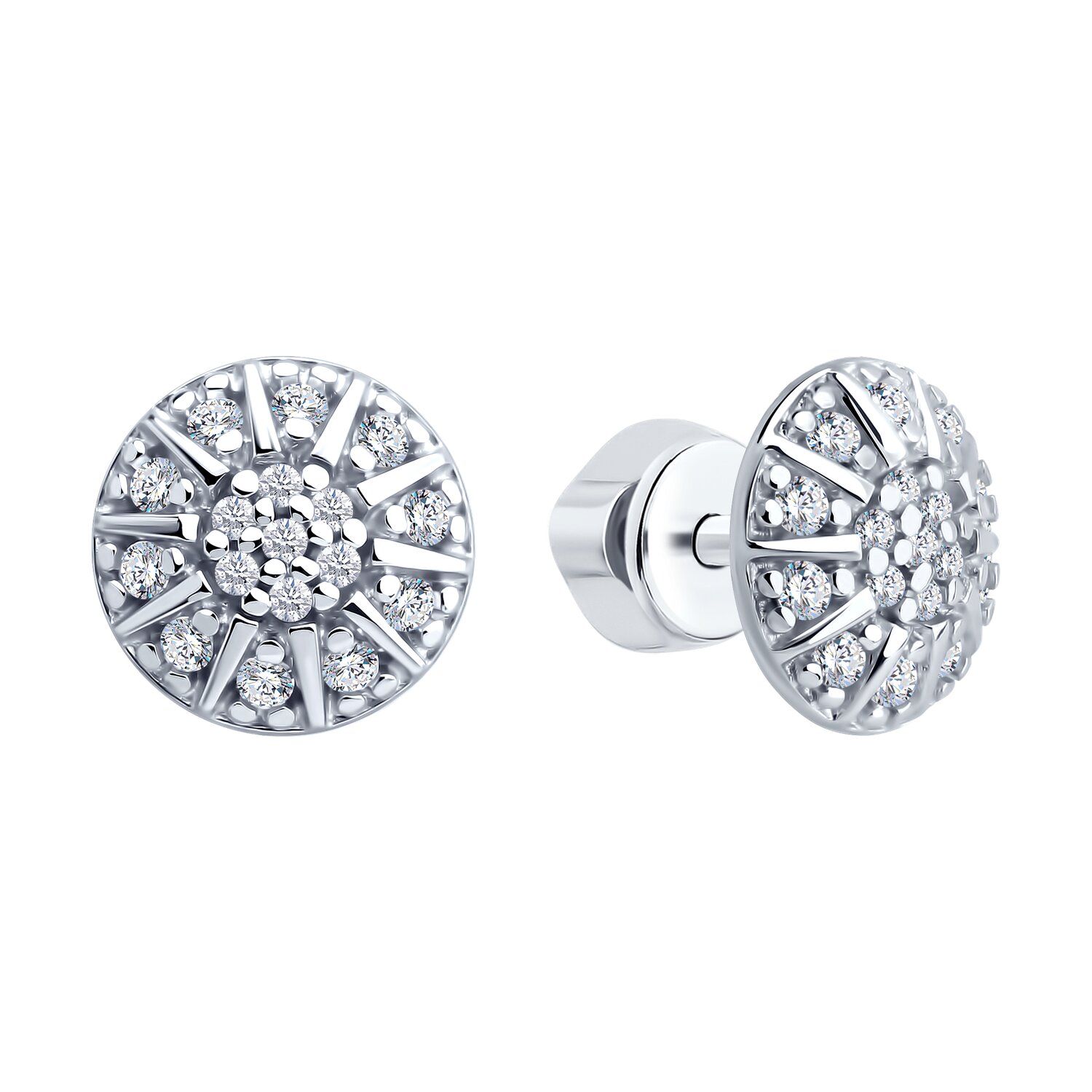 Cercei Sokolov din argint cu zirconii