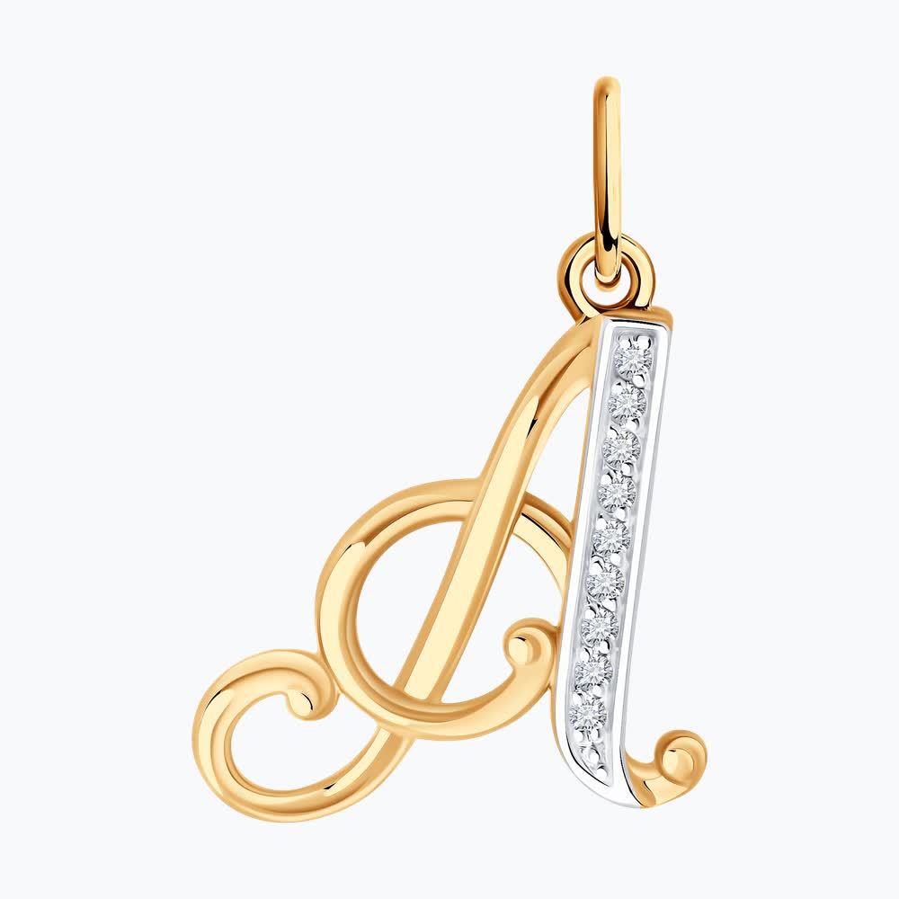 Pandantiv Sokolov din aur cu zirconii