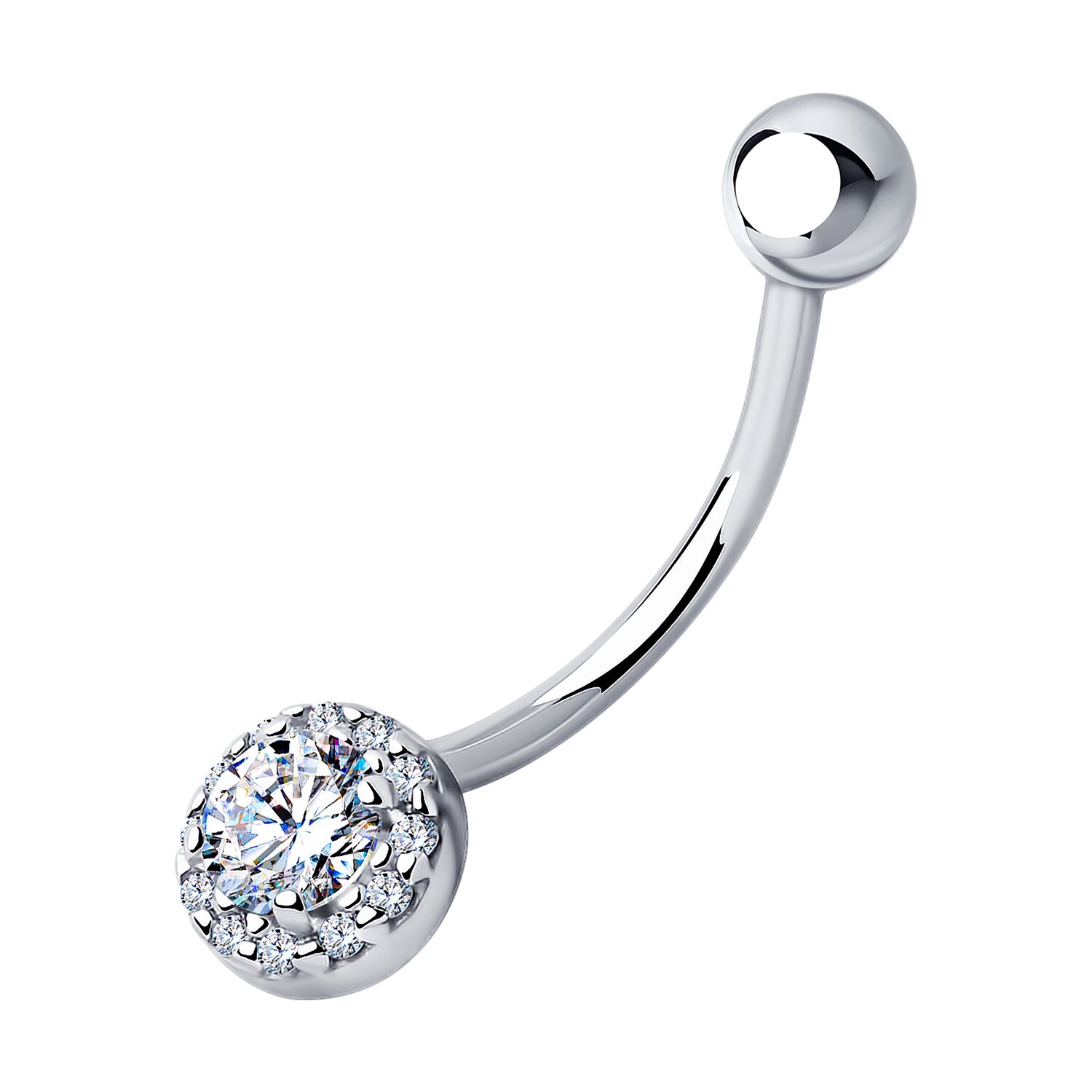 Piercing Sokolov din argint cu zirconii