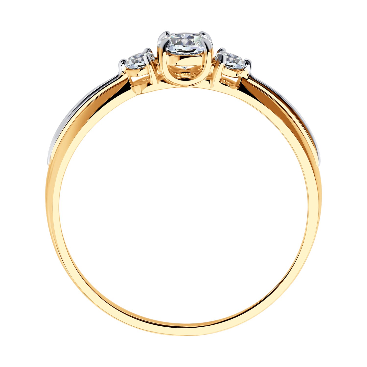 Inel Sokolov din aur cu zirconii