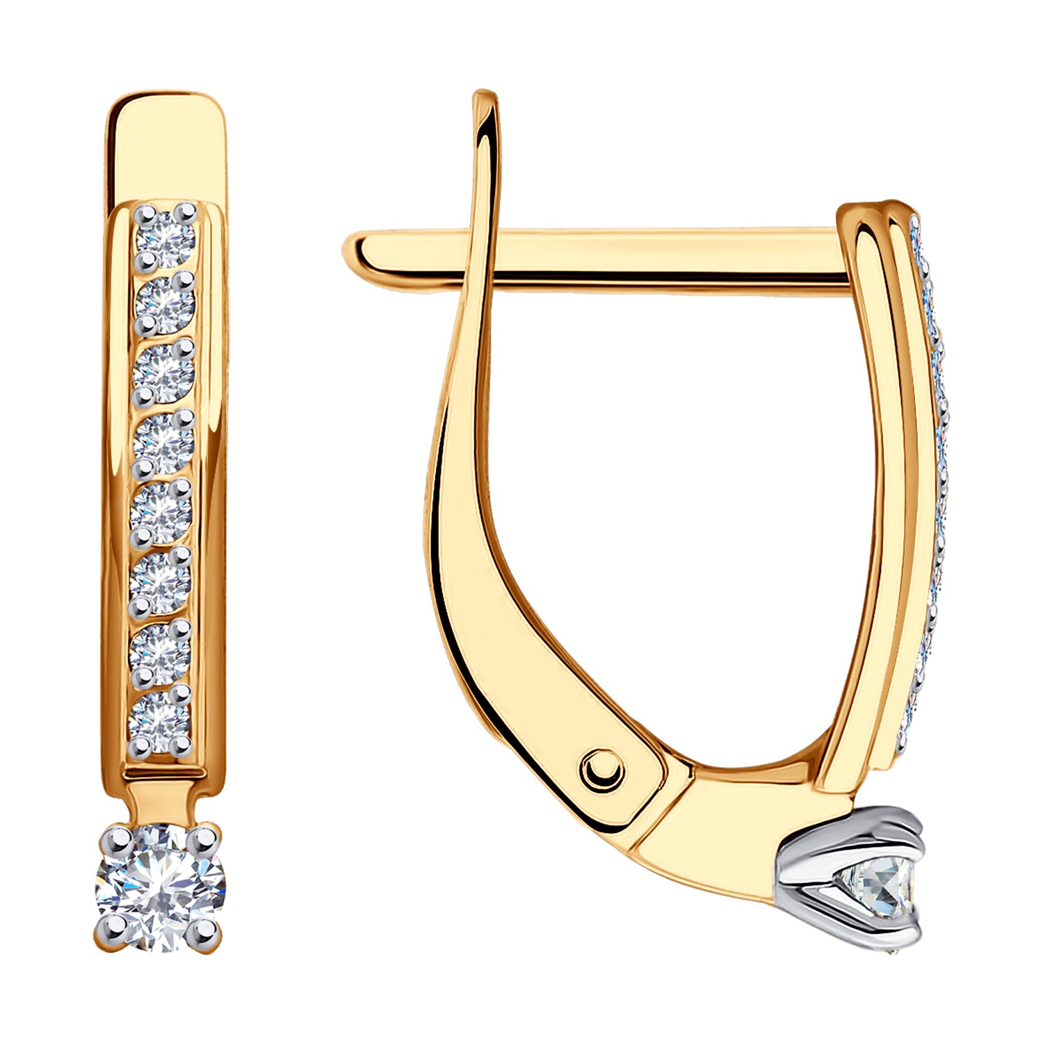 Cercei Sokolov din aur cu zirconii