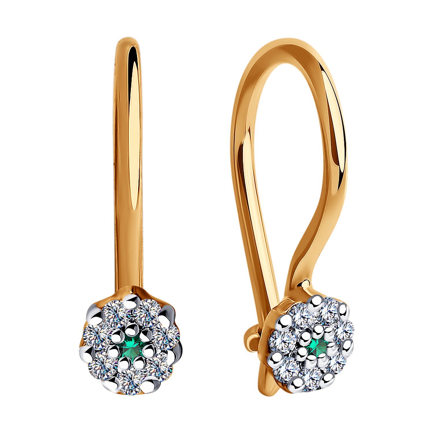 Cercei Sokolov din aur cu zirconii