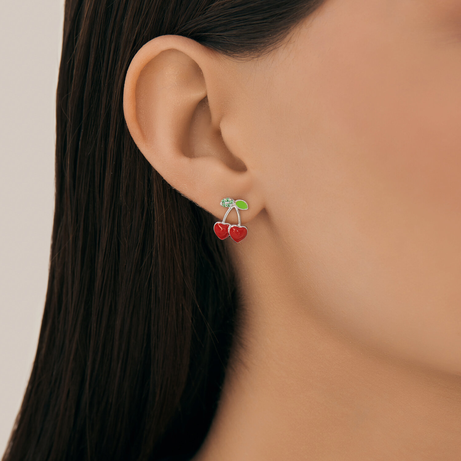 Cercei Sokolov din argint cu zirconii si emal - image 3