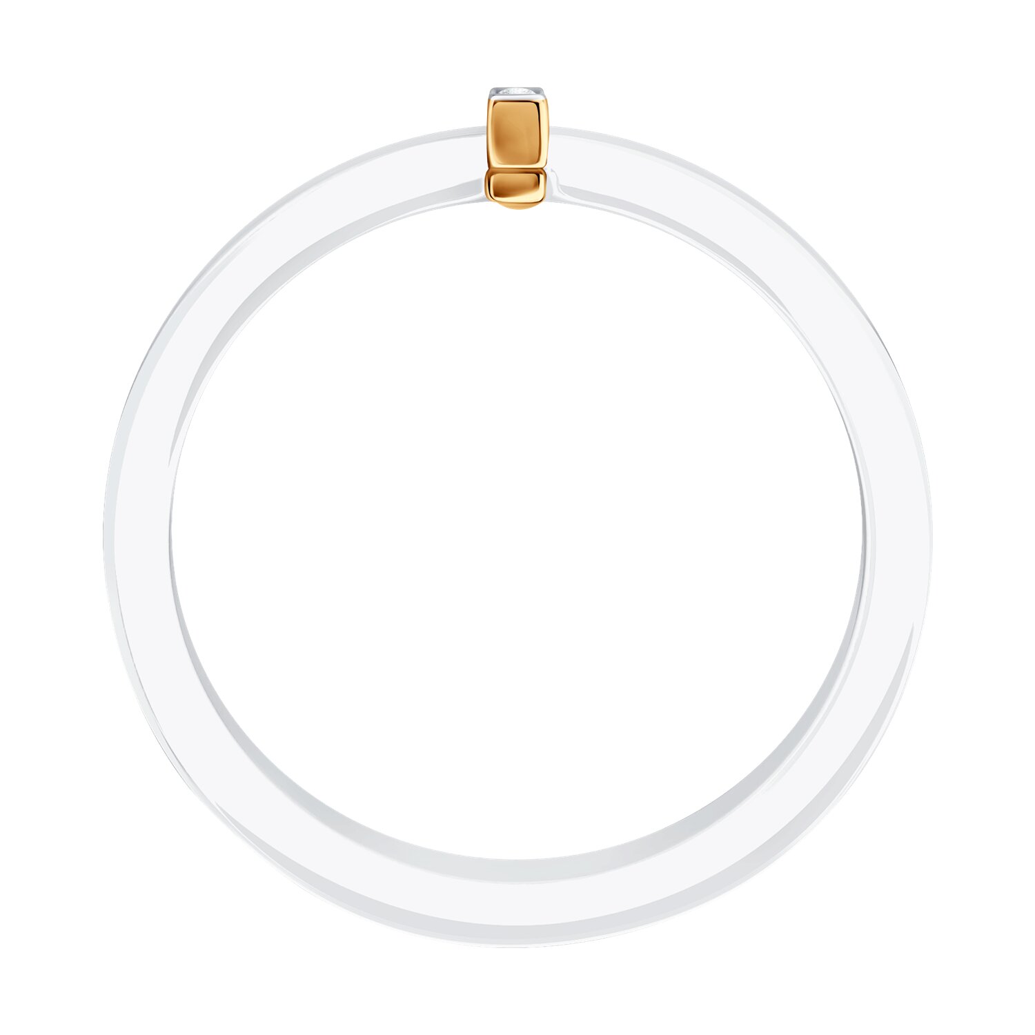 Inel Sokolov din ceramica alba si diamante