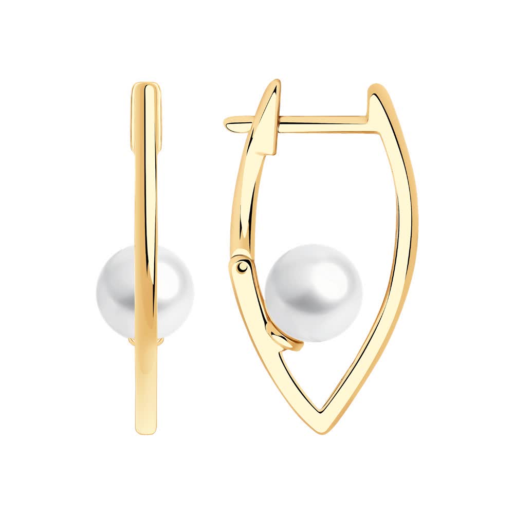 Cercei Sokolov din aur cu perla