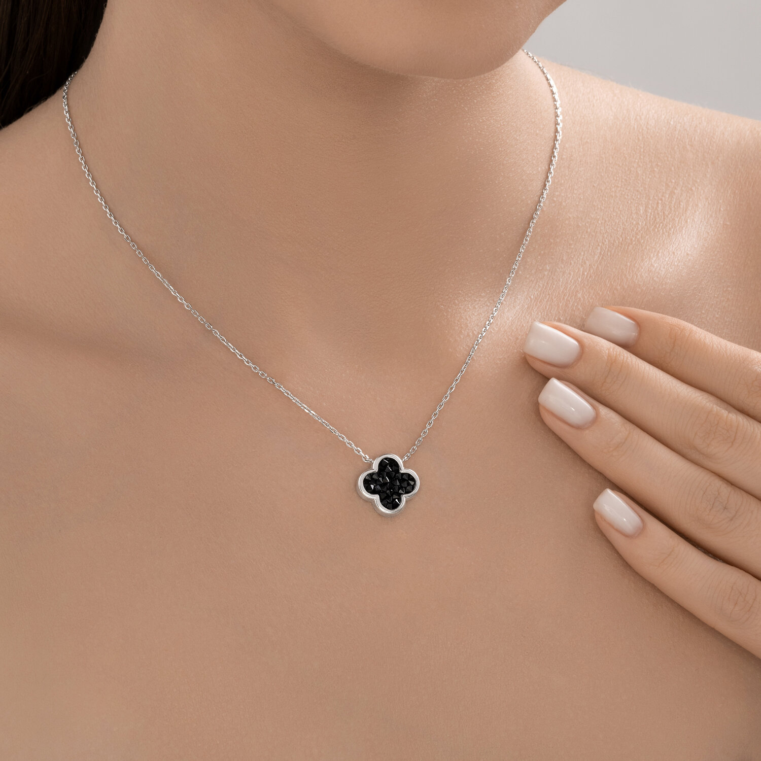 Colier Sokolov din argint cu suprafață cristalină - image 3