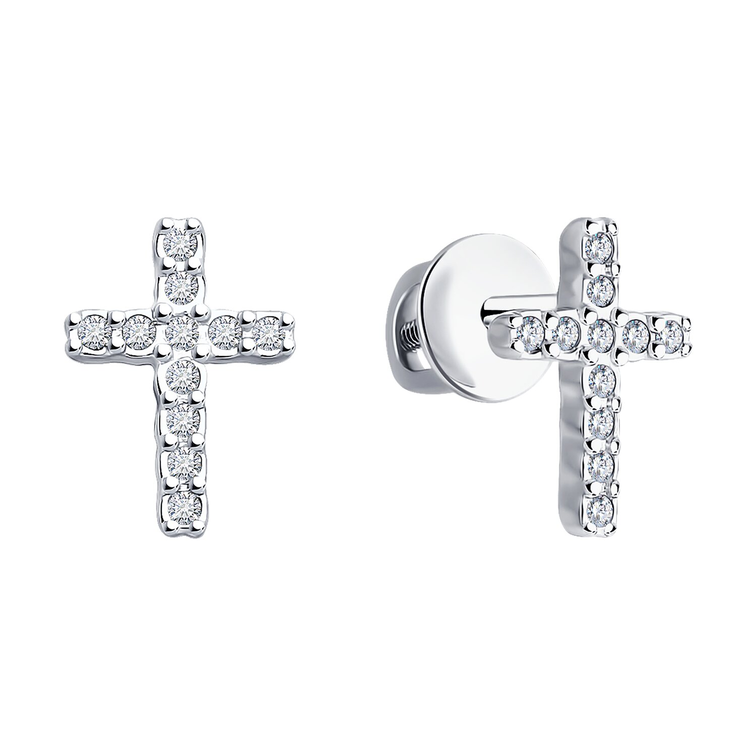 Cercei Sokolov din argint cu diamante