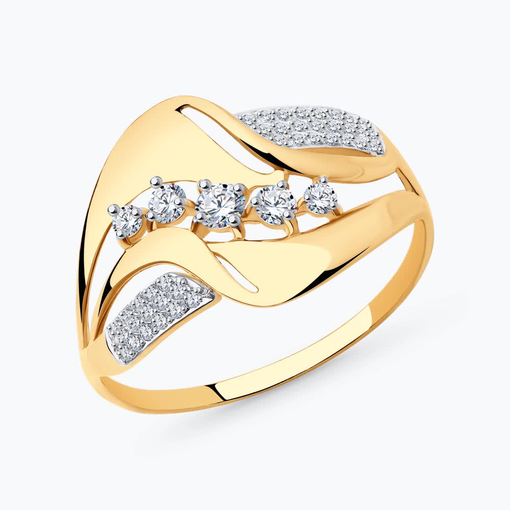 Inel Sokolov din aur cu zirconii