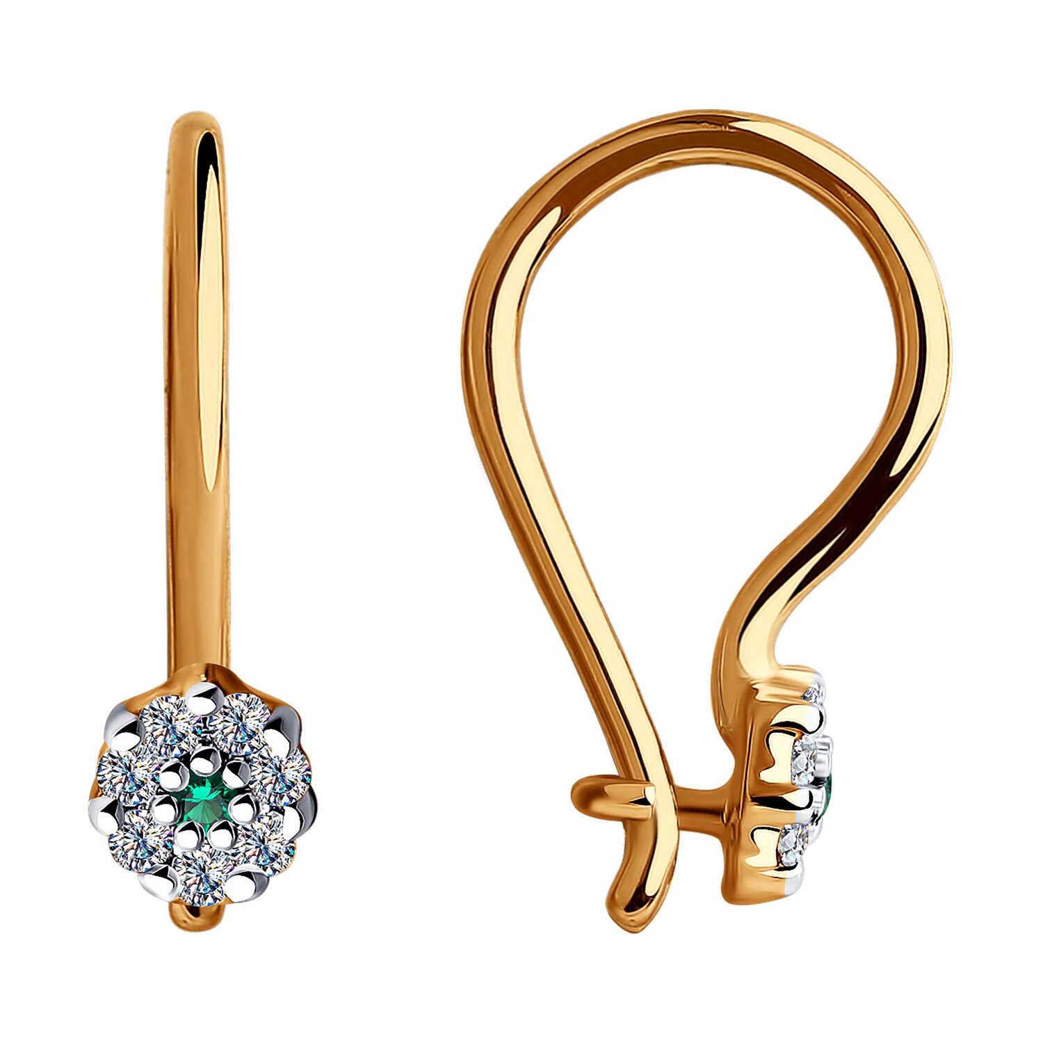 Cercei Sokolov din aur cu zirconii