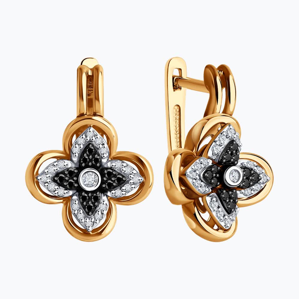 Cercei Sokolov din aur cu diamante