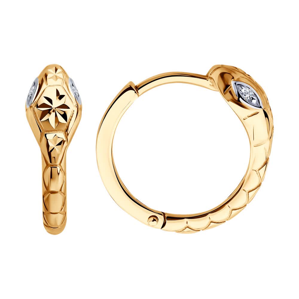 Cercei Sokolov din aur cu zirconii