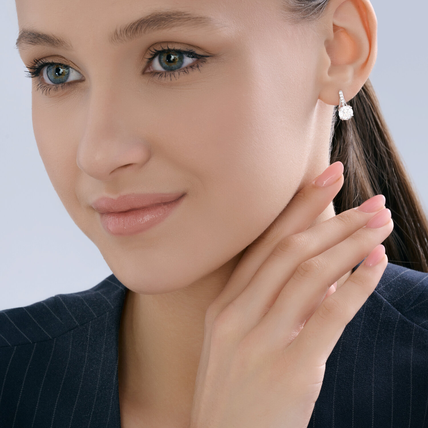 Cercei Sokolov din argint cu zirconii - image 4