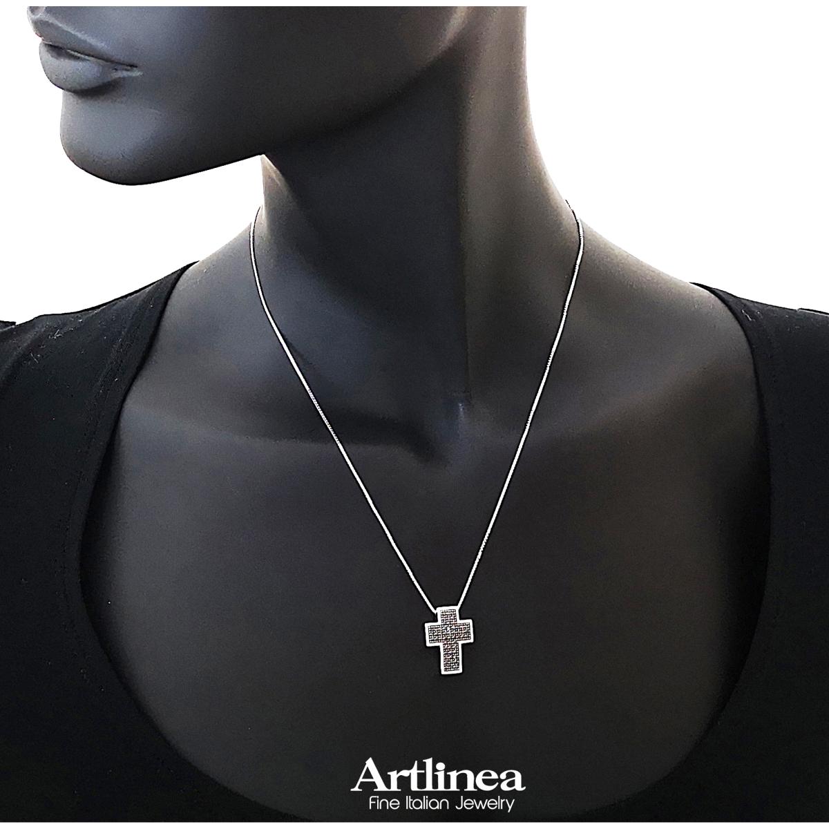 Colier Artlinea din aur alb cu diamante