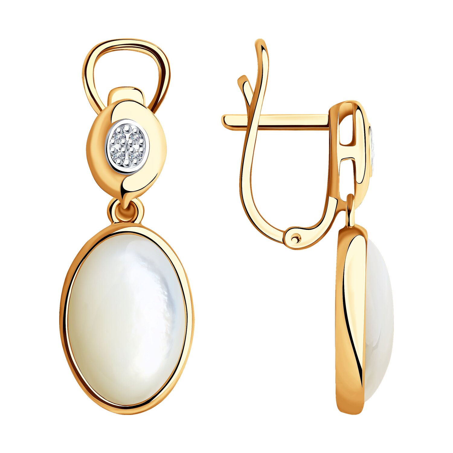 Cercei Sokolov din aur cu diamante