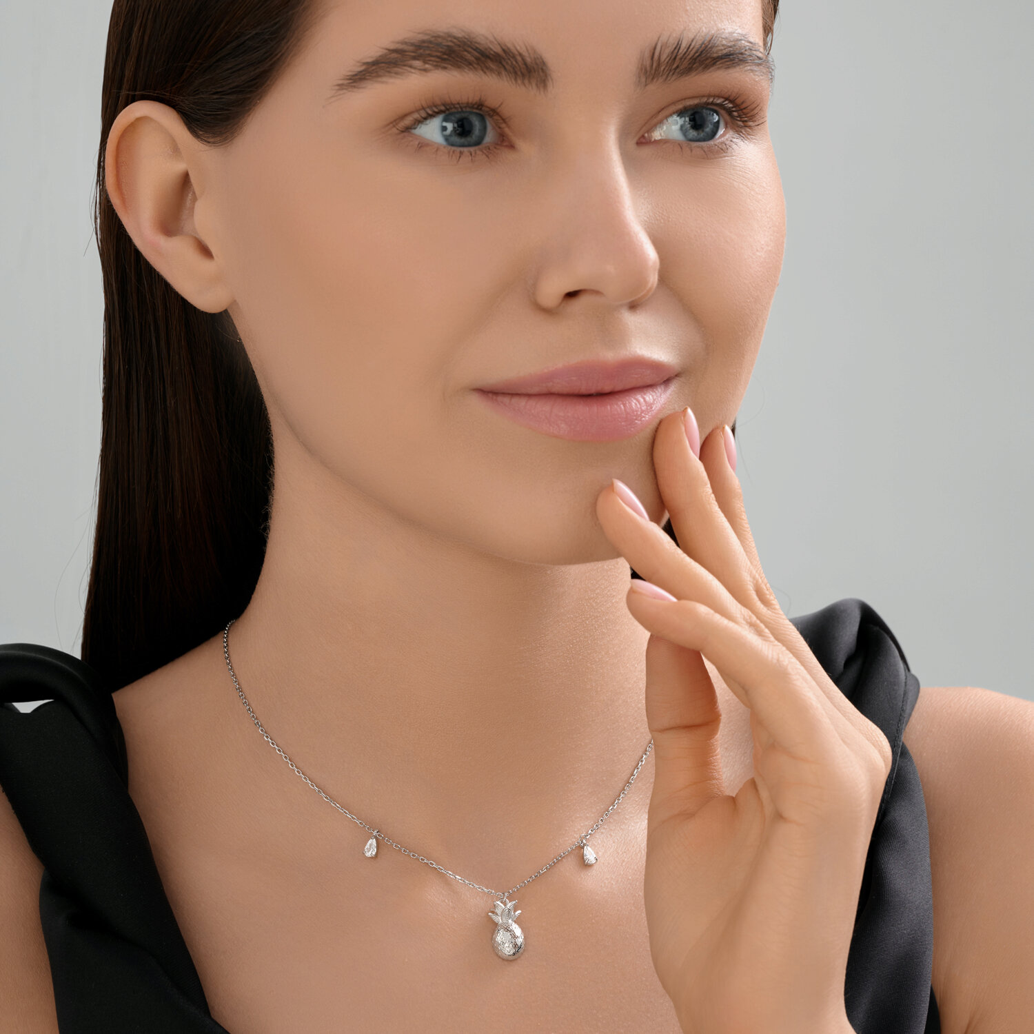 Colier Sokolov din argint cu zirconii - image 4