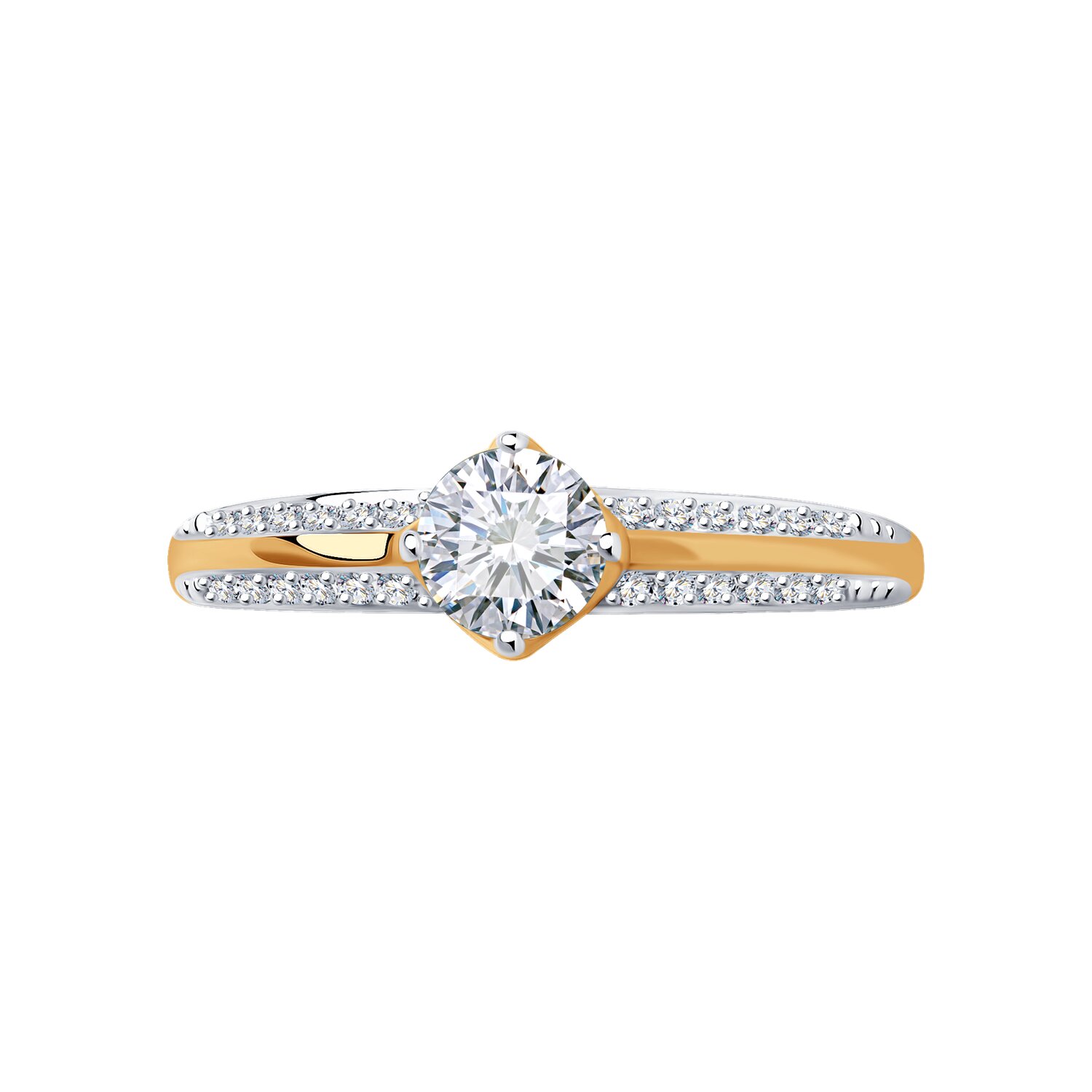 Inel Sokolov din aur cu zirconii