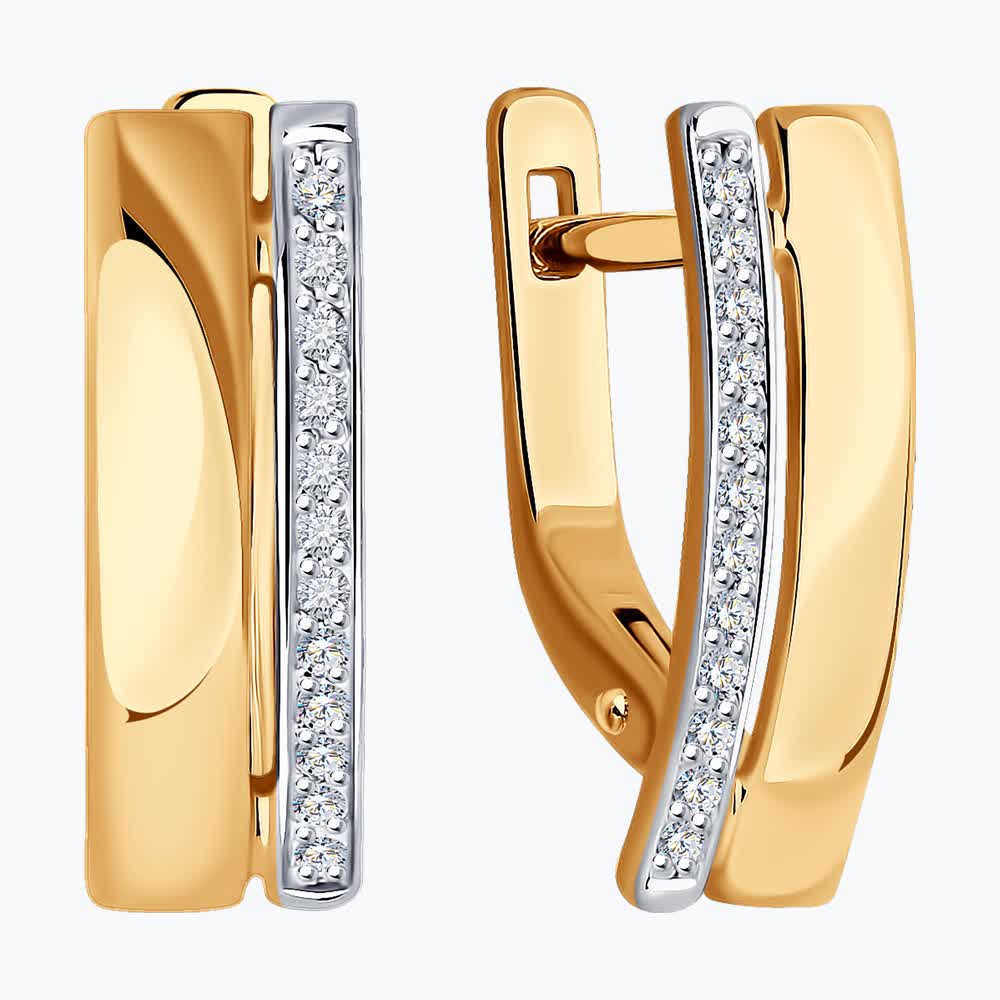 Cercei Sokolov din aur cu diamante