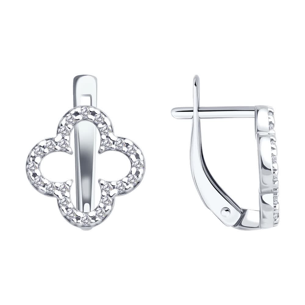 Cercei Sokolov din argint cu zirconii