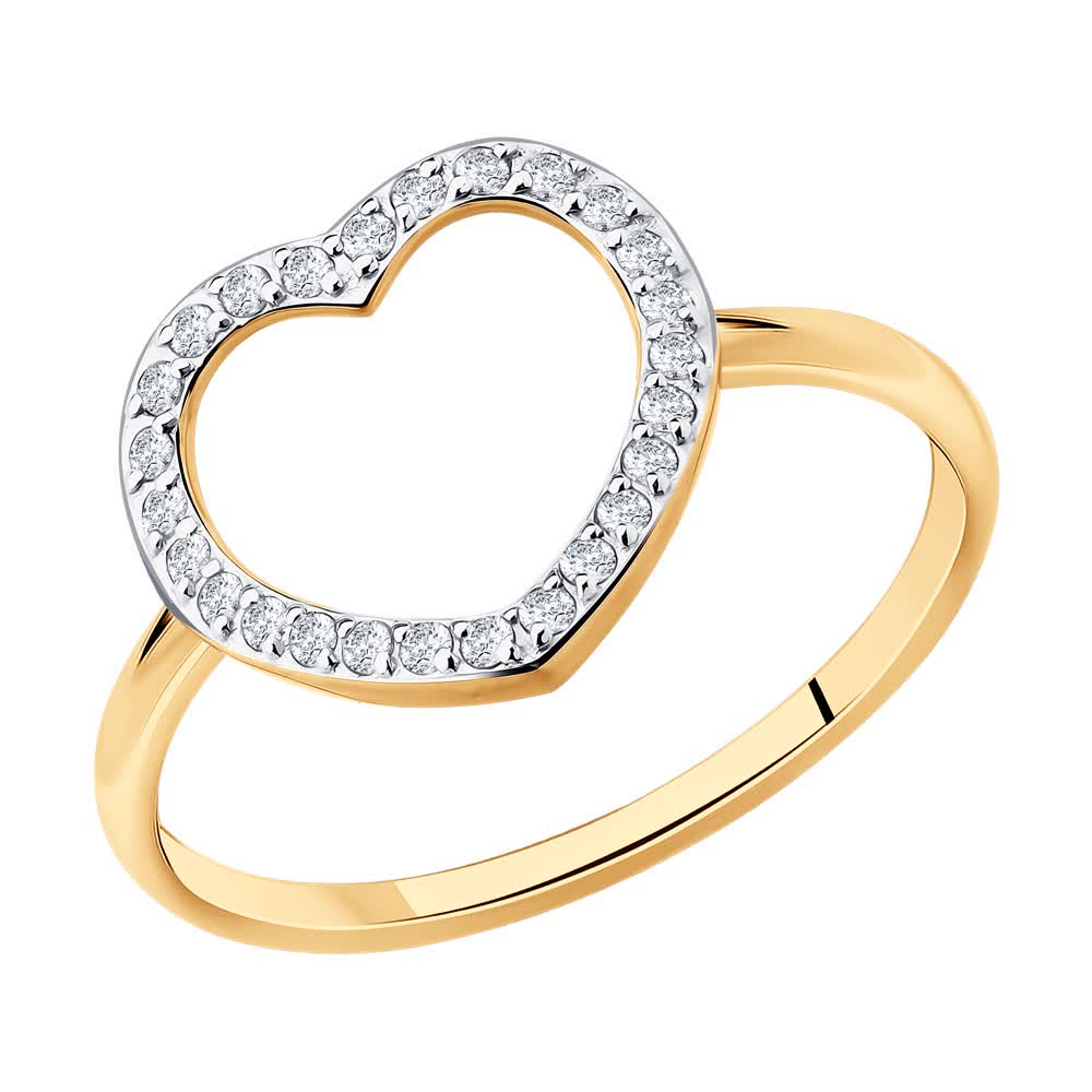 Inel Sokolov din aur cu zirconii