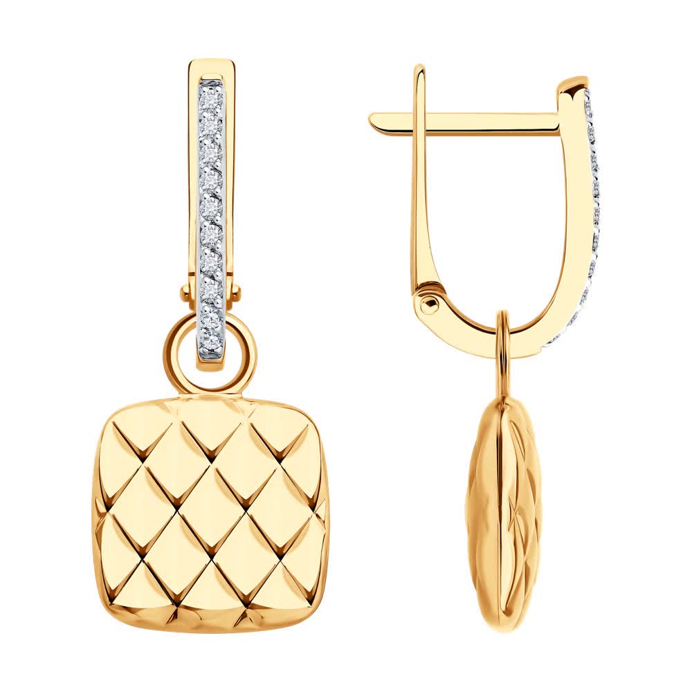 Cercei Sokolov din aur cu zirconii