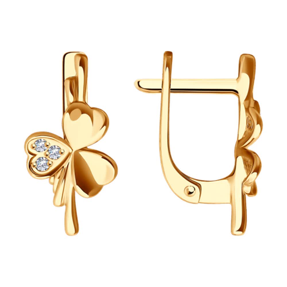 Cercei Sokolov din aur cu zirconii