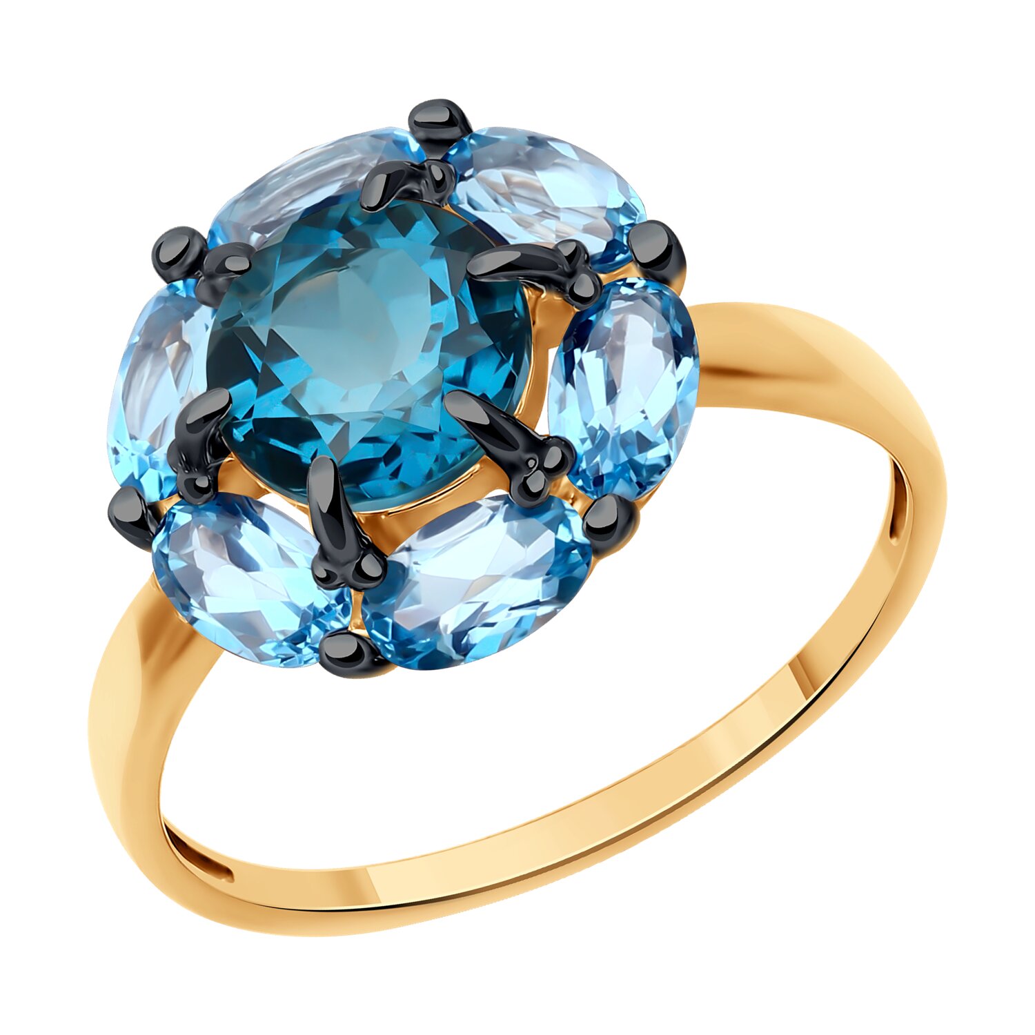 Inel Sokolov Topaz London din aur roșu