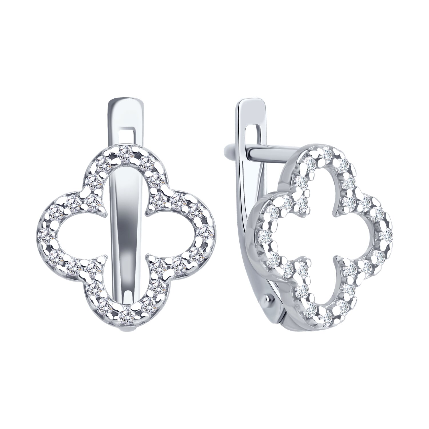 Cercei Sokolov din argint cu zirconii