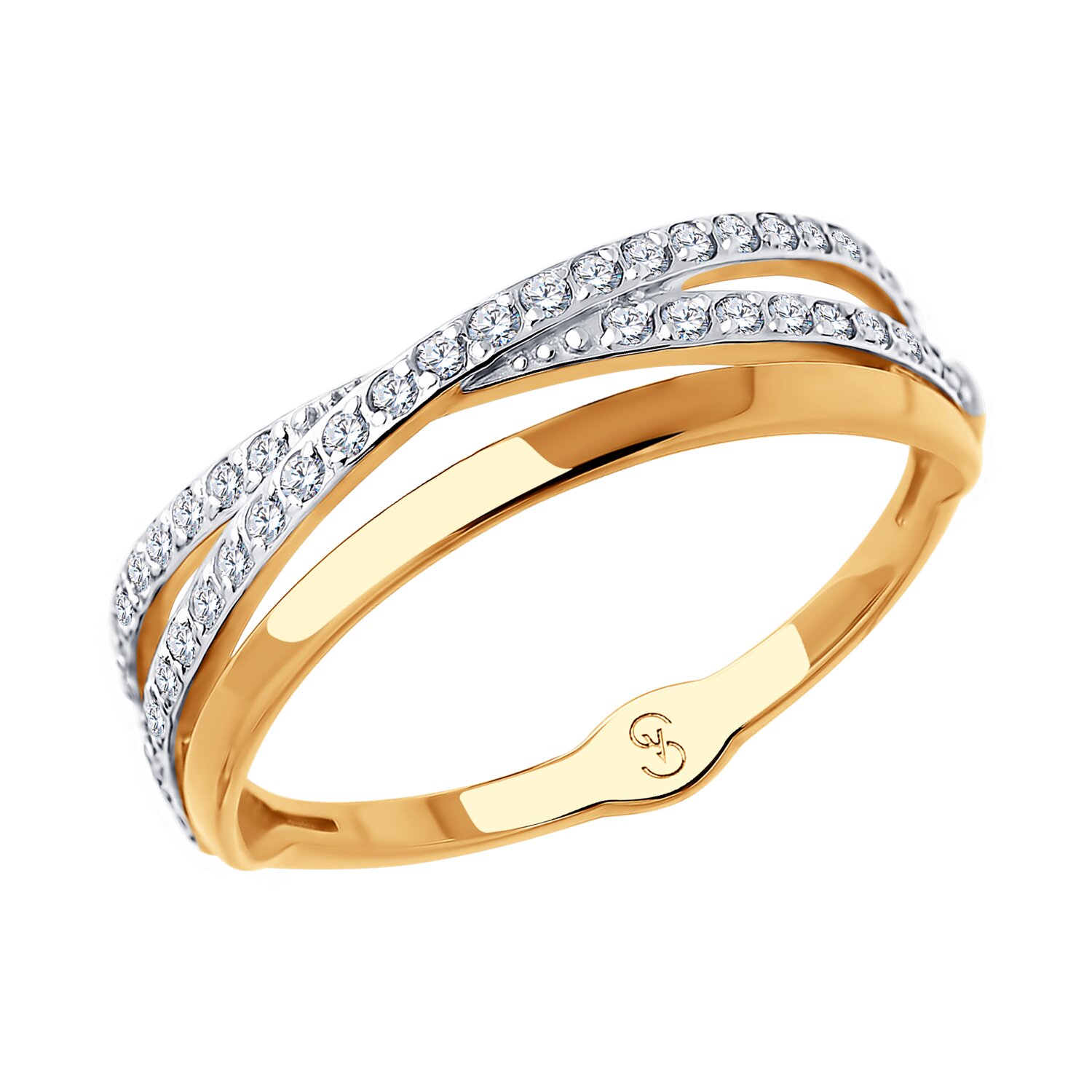 Inel Sokolov din aur cu zirconii