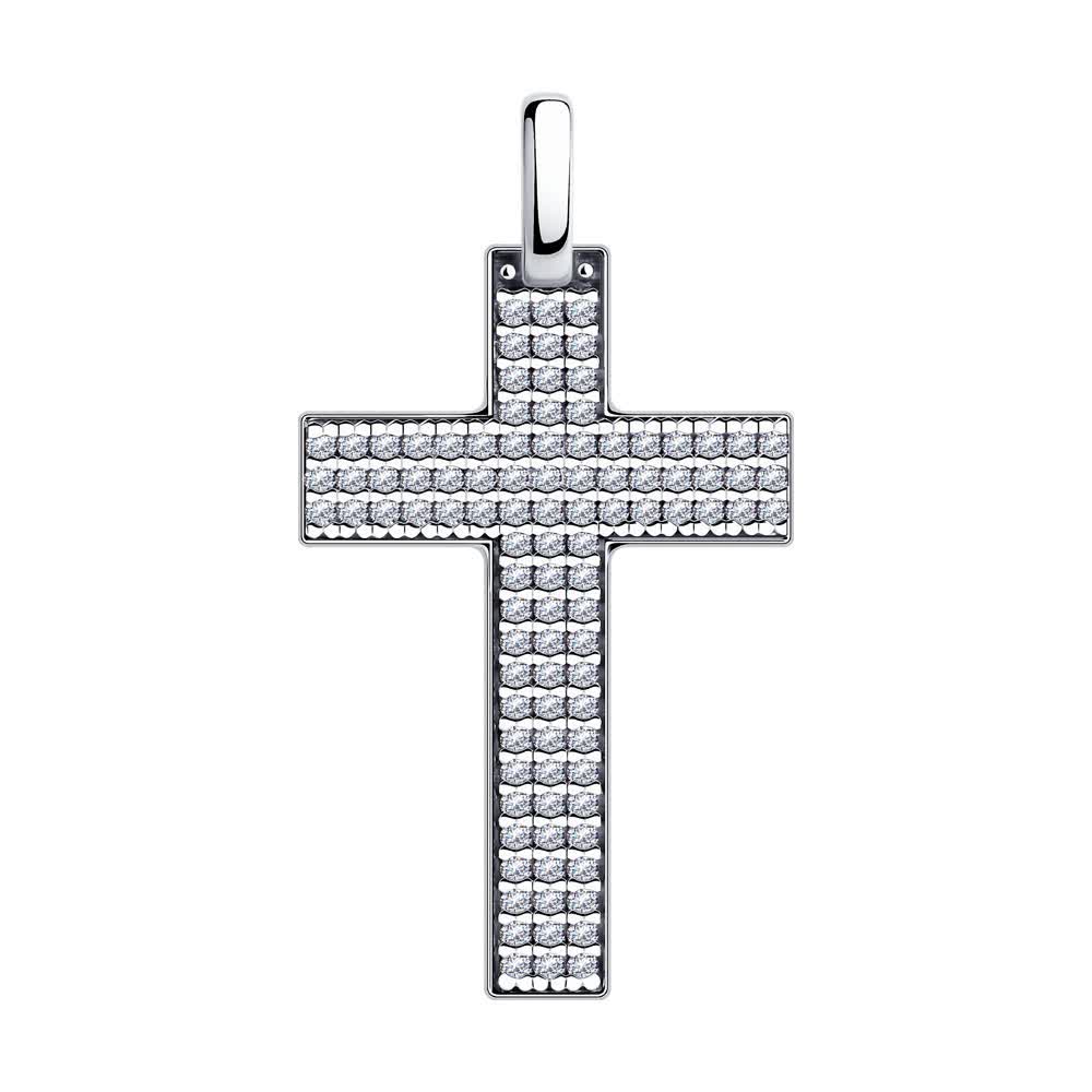 Pandantiv Sokolov din argint cu zirconii