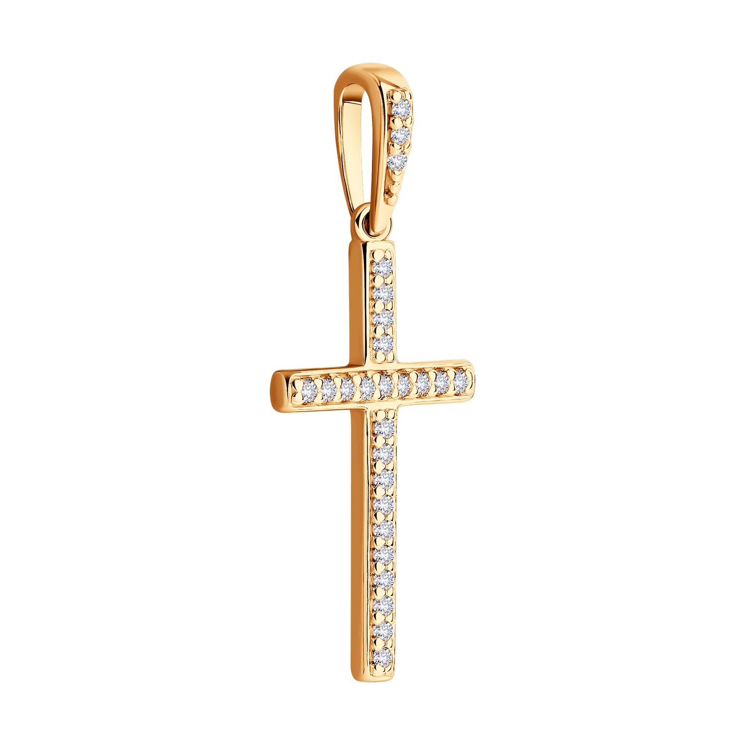 Pandantiv Sokolov din argint placat cu aur si zirconii